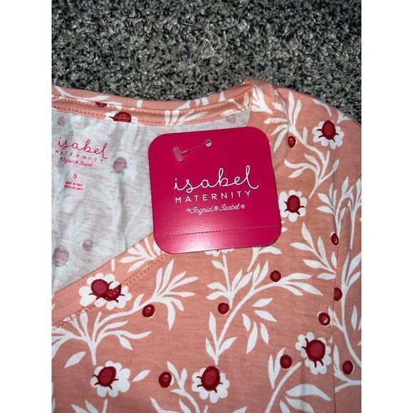 NWT Isabel Maternity women's floral print short sleeve shirt size small - Picture 5 of 7